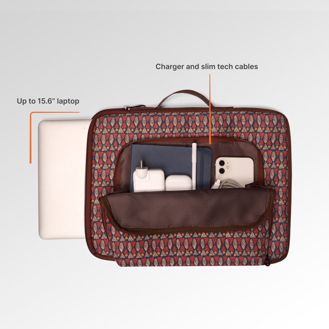 Indore Mosaic Signature Laptop Sleeve - 16inch (Brown)