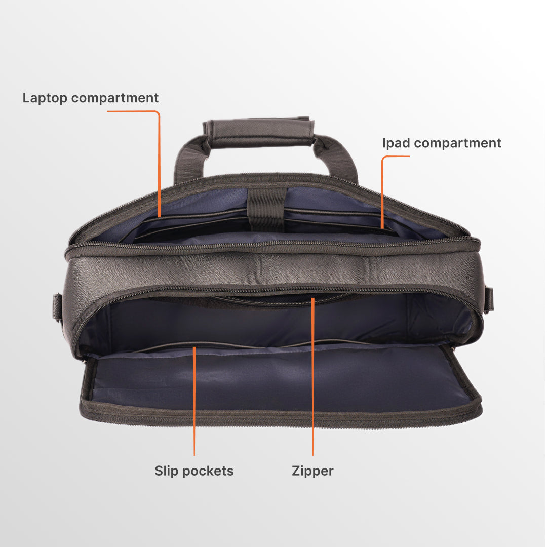 Zanskar Zenith Office Laptop Bag (Black)