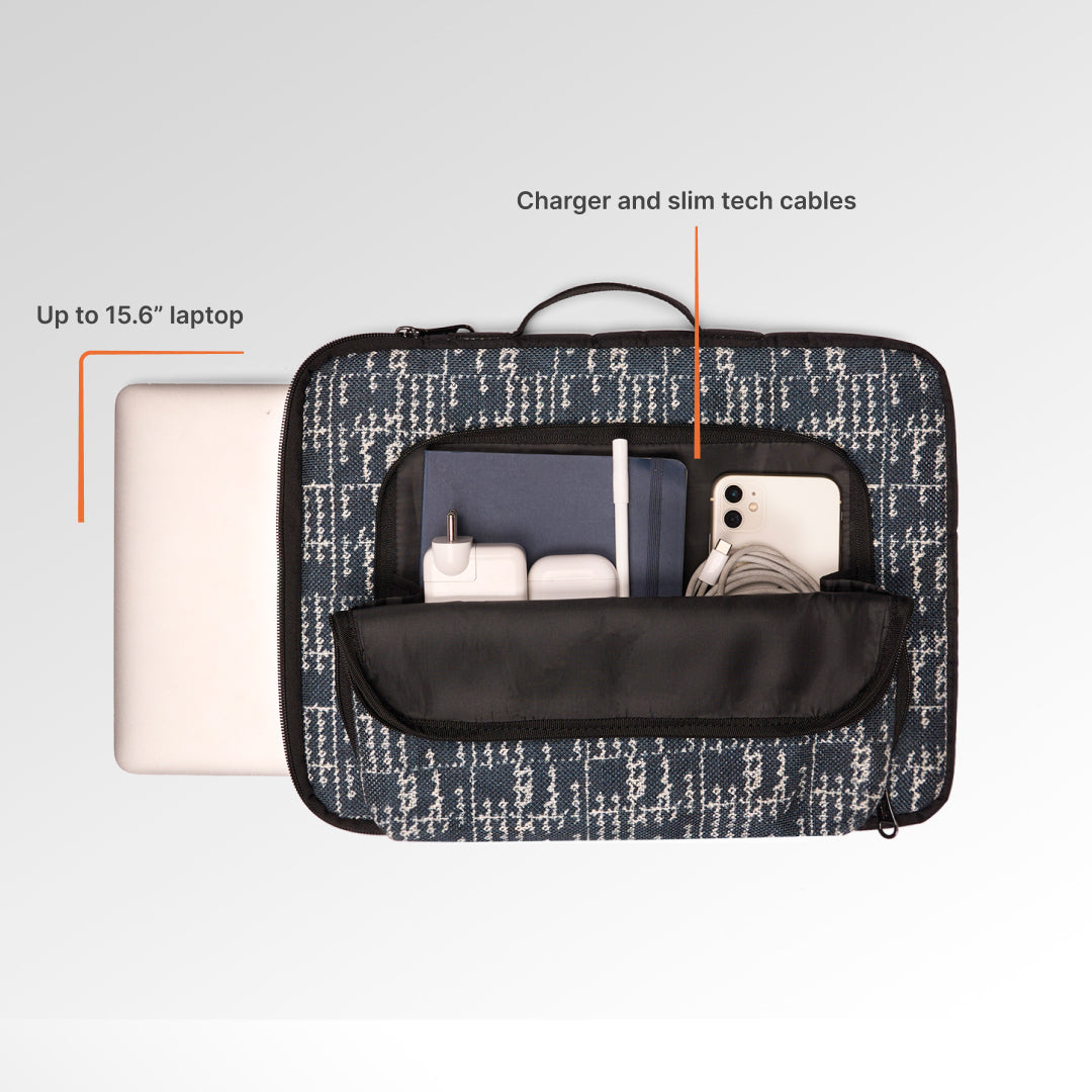 Madras Monochrome Signature Laptop Sleeve - 16inch (Black)