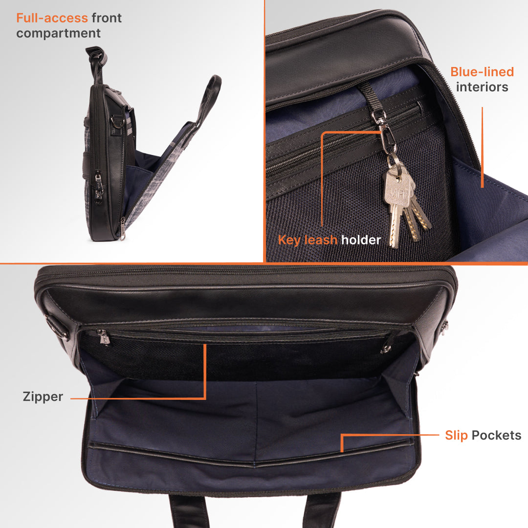 Leh Grit Executive Laptop Bag (Black)