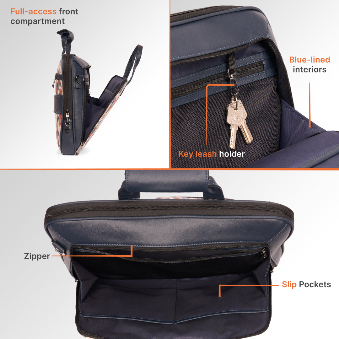 Kasauli Cipher Executive Laptop Bag (Blue)