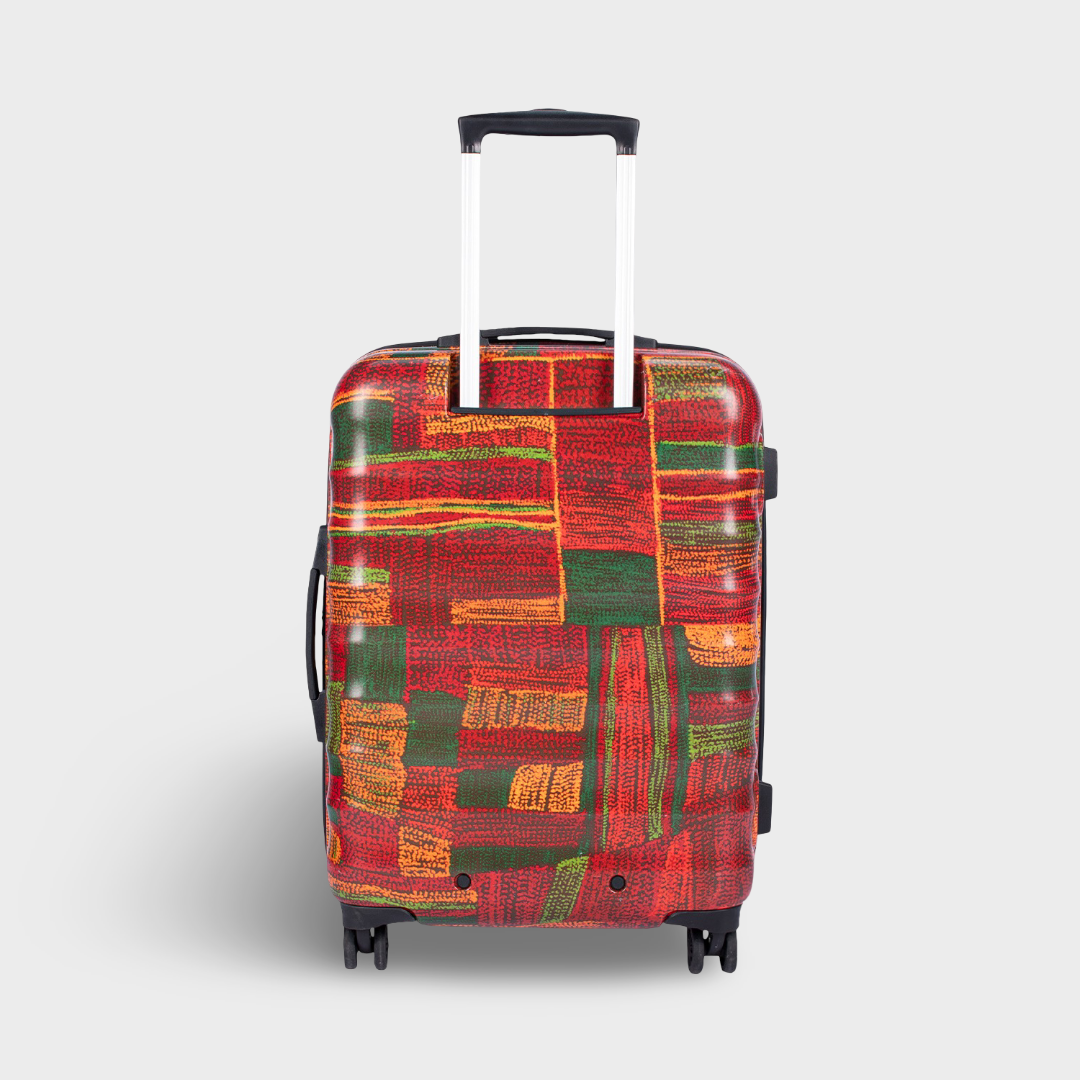Indus Lattice Red Amorah Trolley Bag