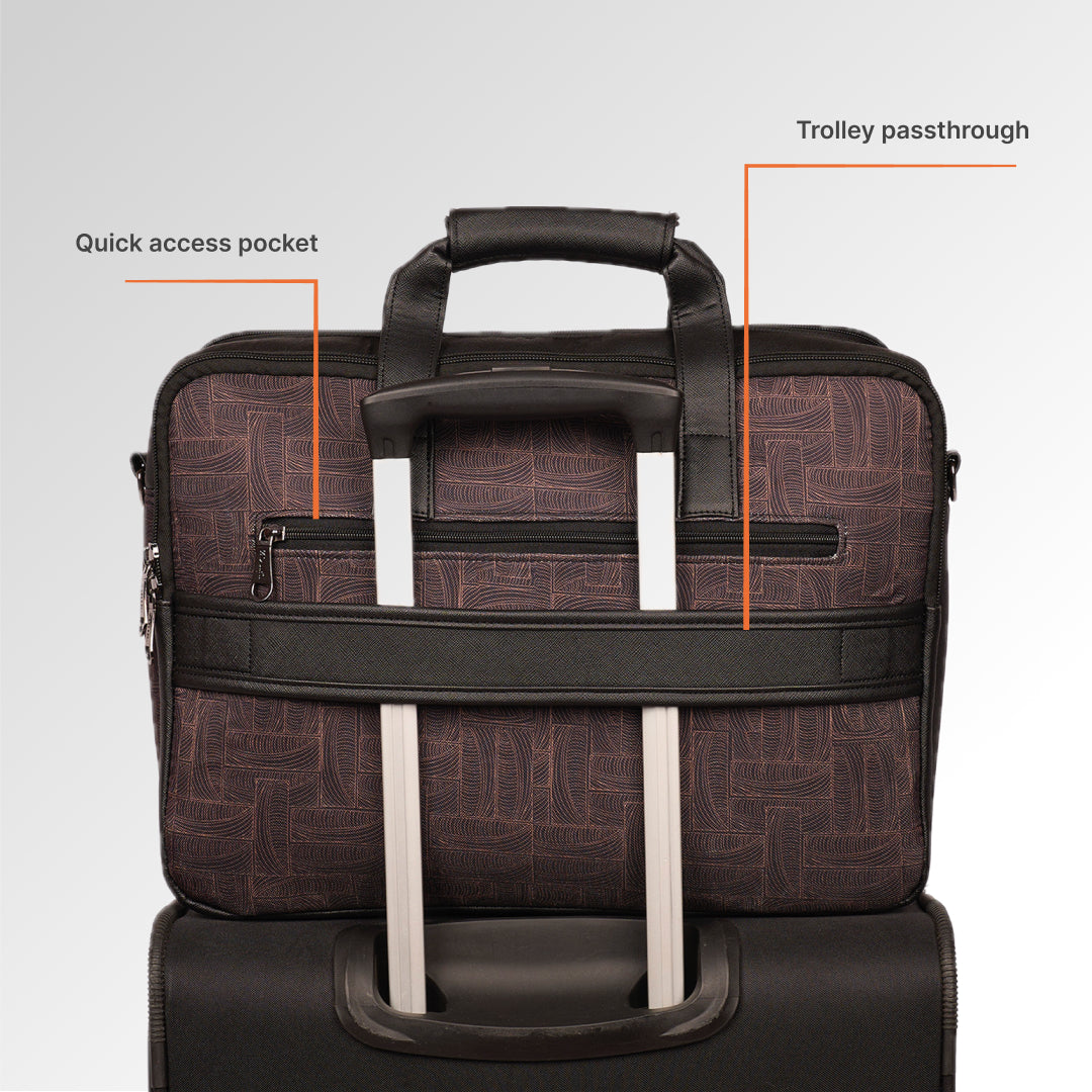 Golconda Brass Office Laptop Bag (Black)