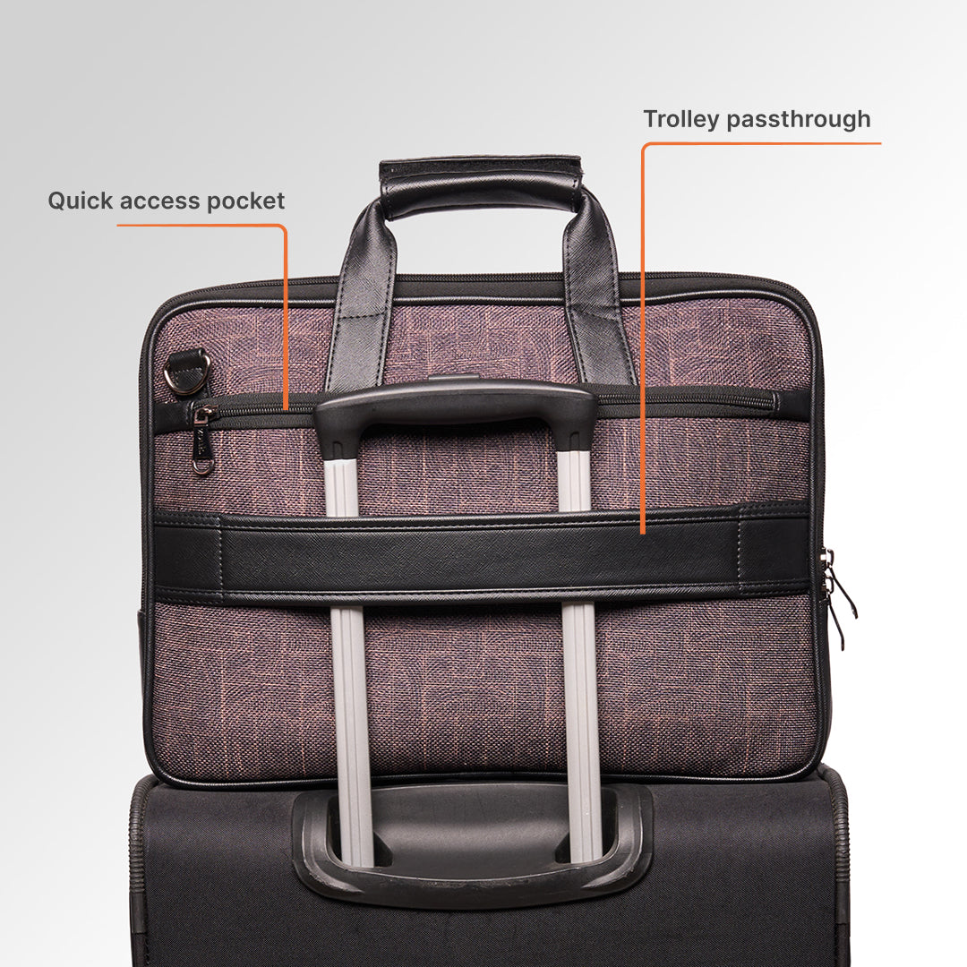 Golkonda Brass Executive Laptop Bag (Black)