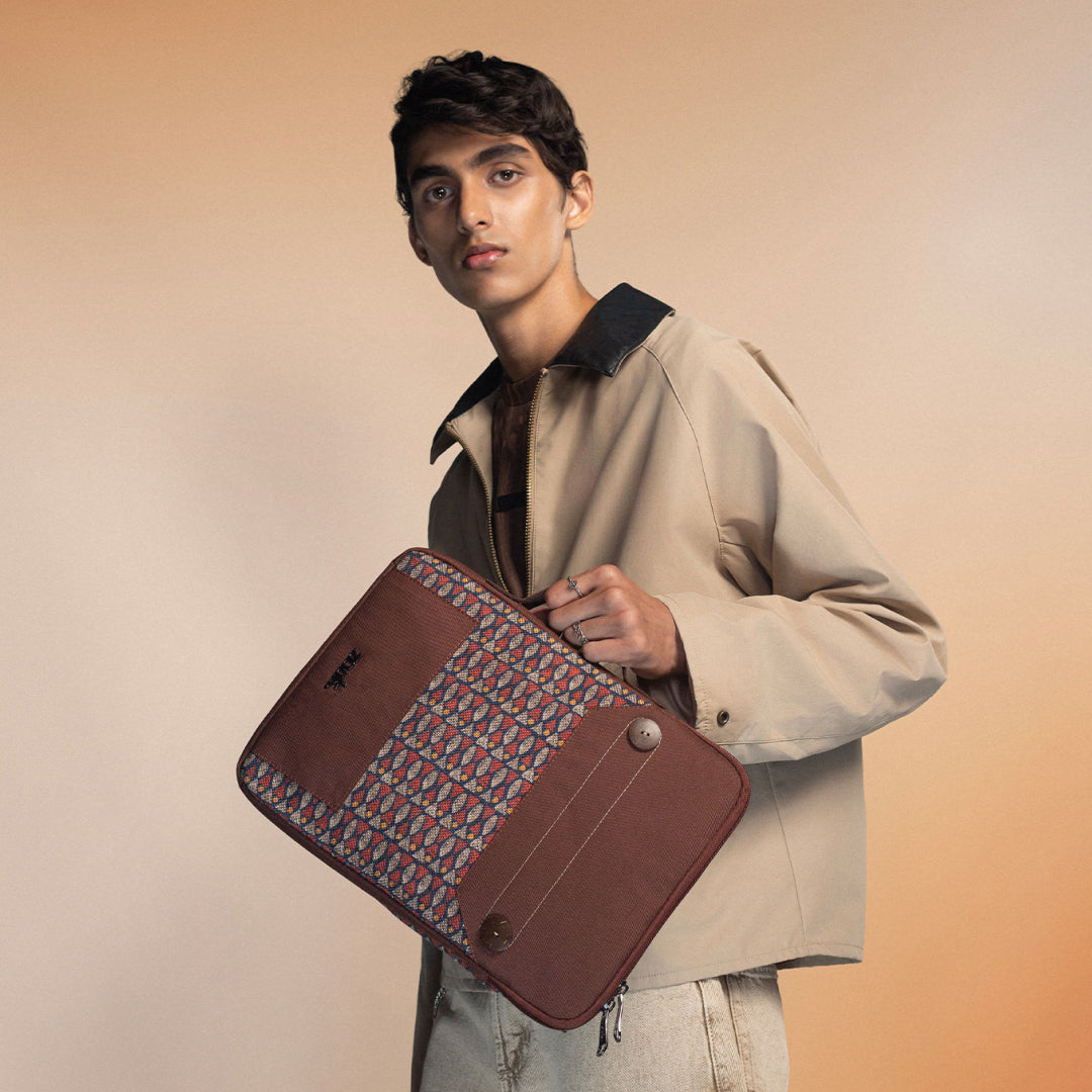 Indore Mosaic Urban Laptop Sleeve - 14inch (Brown)
