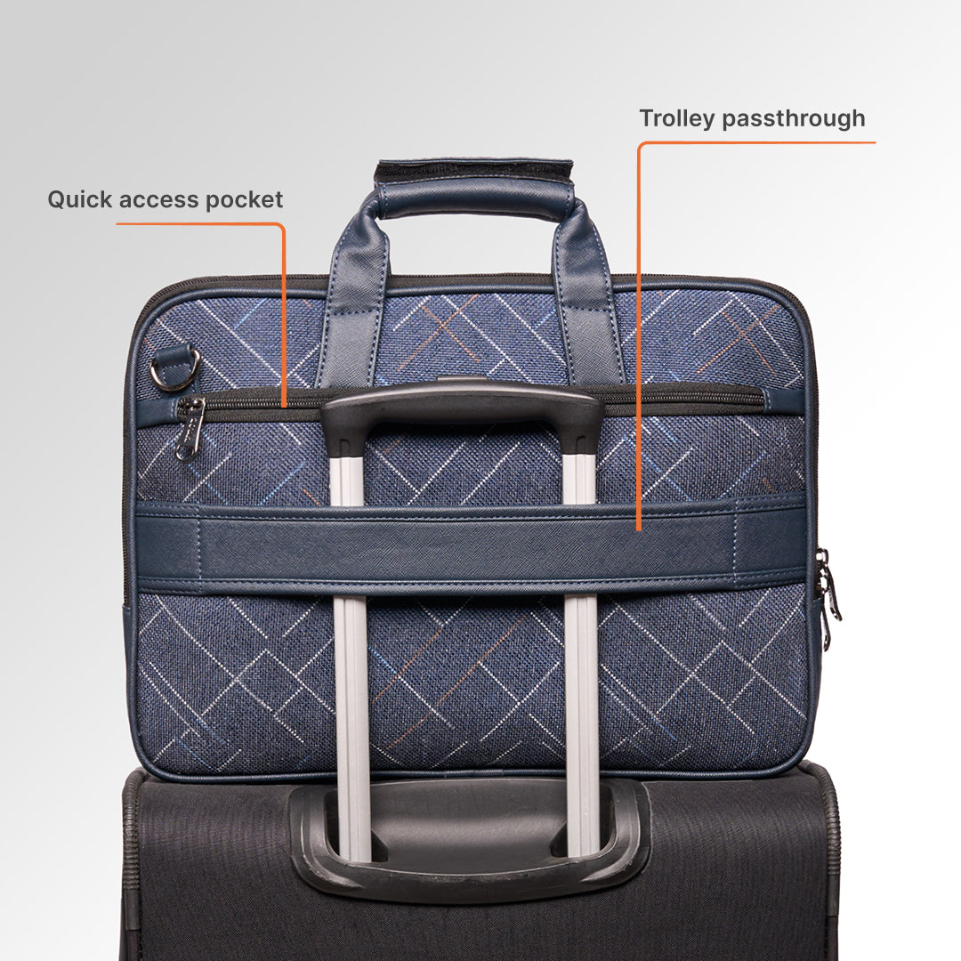 Bombay Tartan Executive Laptop Bag (Blue)