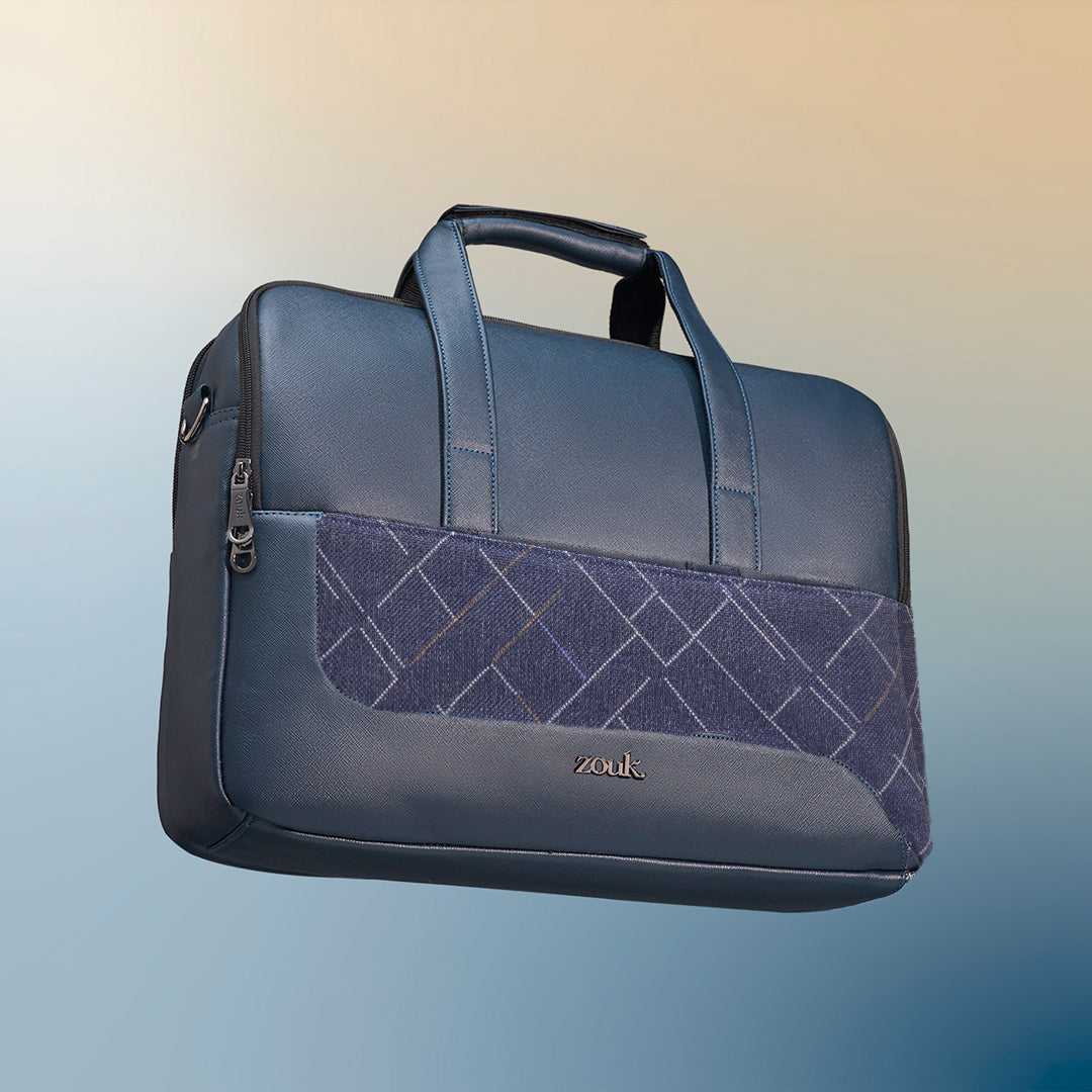 Bombay Tartan Office Laptop Bag (Blue)