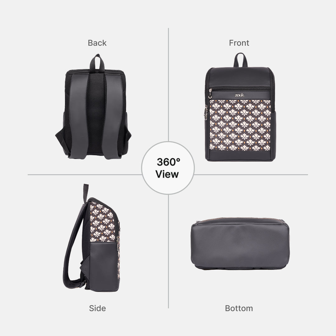 Amalia Laptop Backpack (Black) - Bidri Kaiser