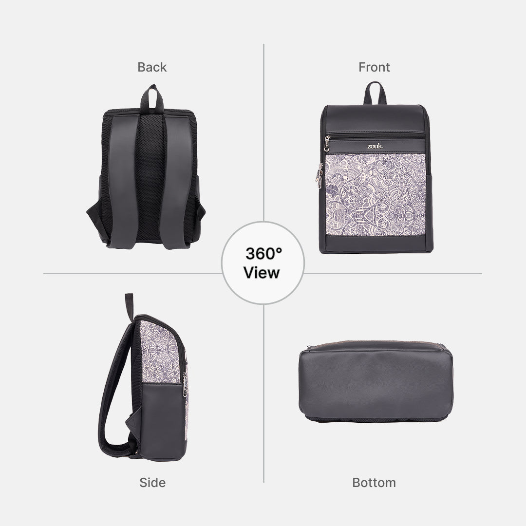 Amalia Laptop Backpack (Black) - Colaba Shirin