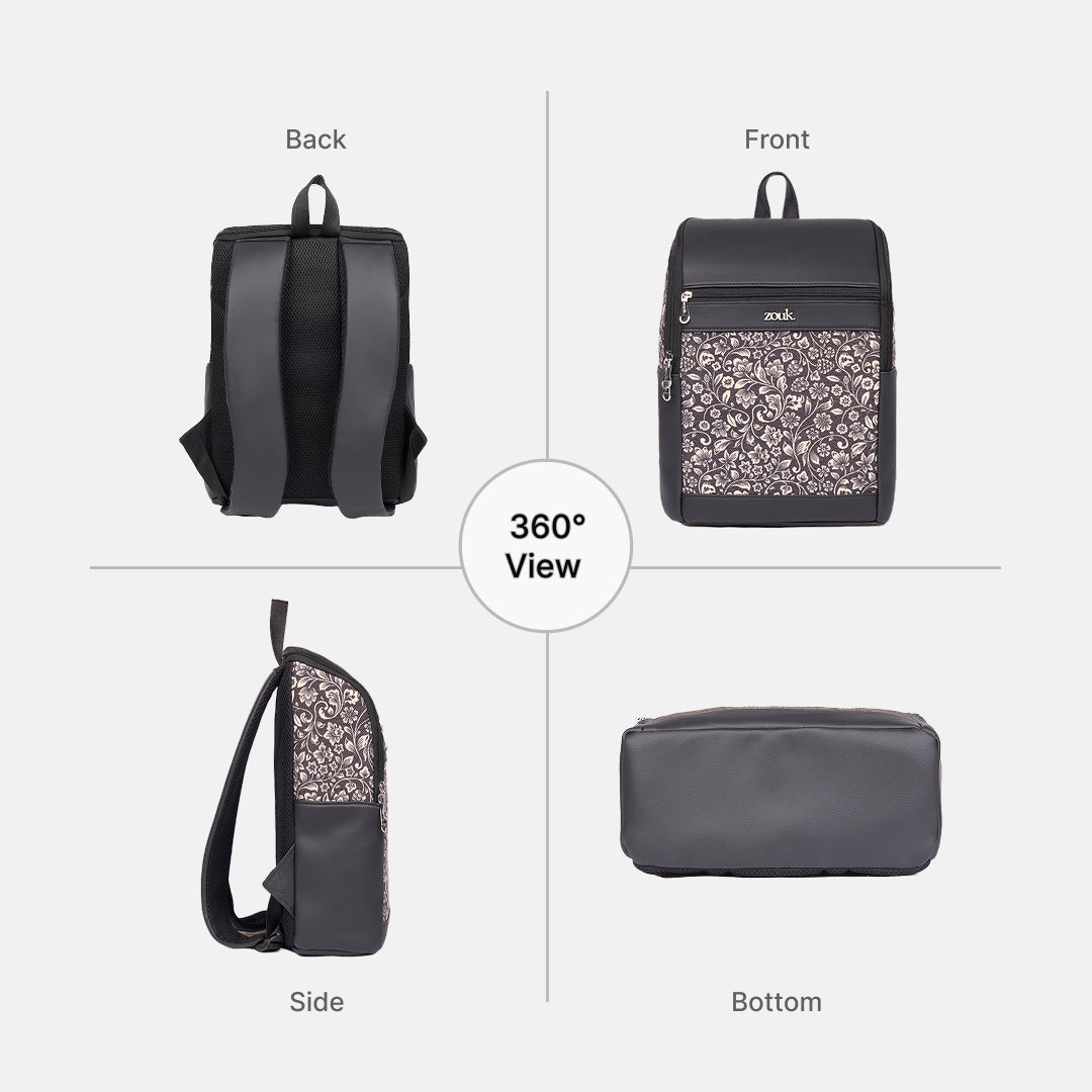 Amalia Laptop Backpack (Black) - FloMotif