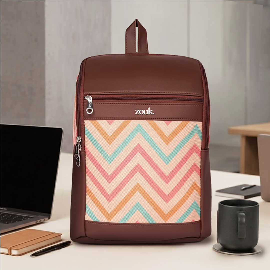 Amalia Laptop Backpack (Brown) - WavBeach