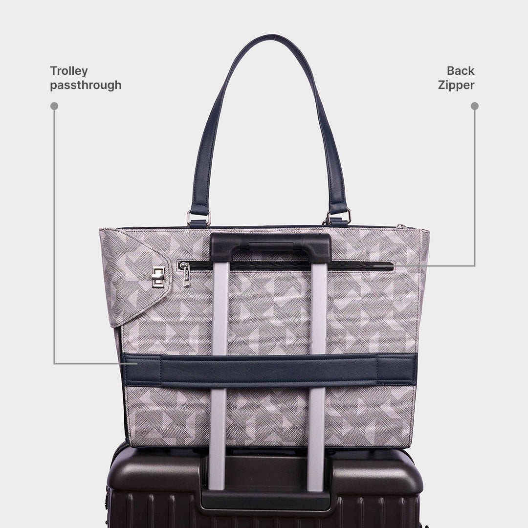 Aravali Abstract Ace Office Bag (Navy Blue)