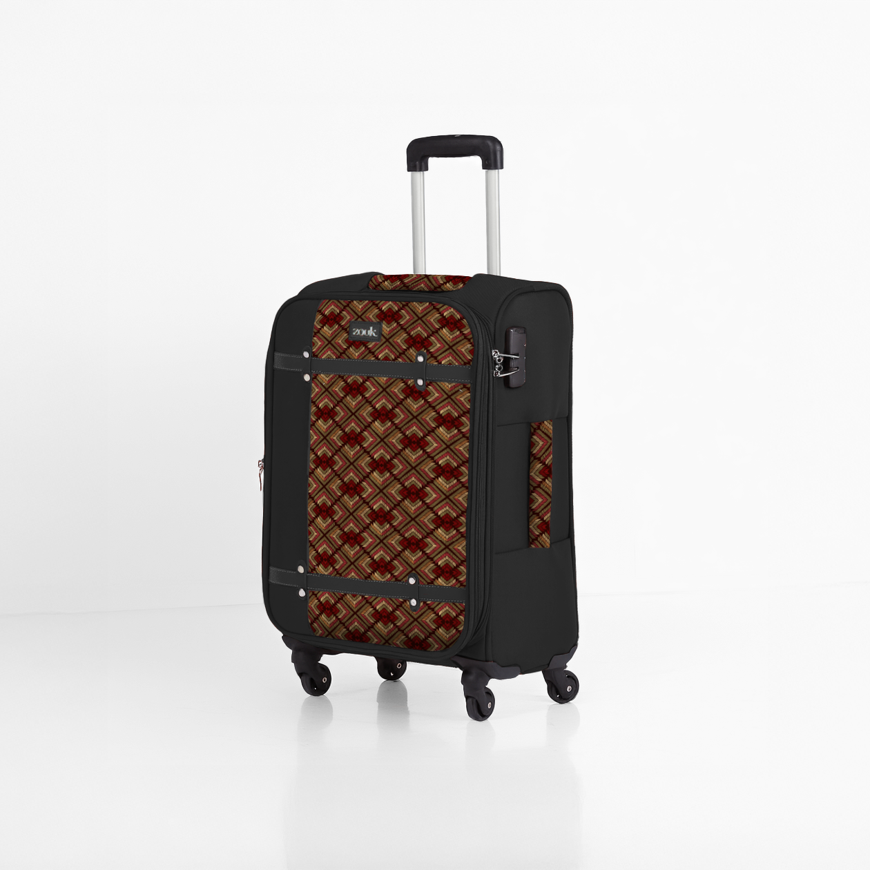 Amritsar Phulkari Saira Trolley Bag - Black (Cabin)