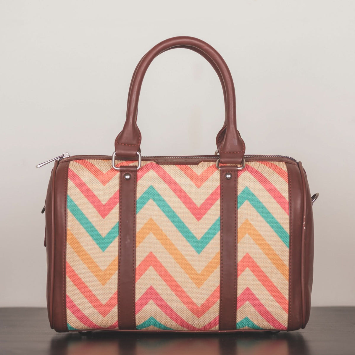 WavBeach & Paisley Print - Handbag & Chain Wallet Combo