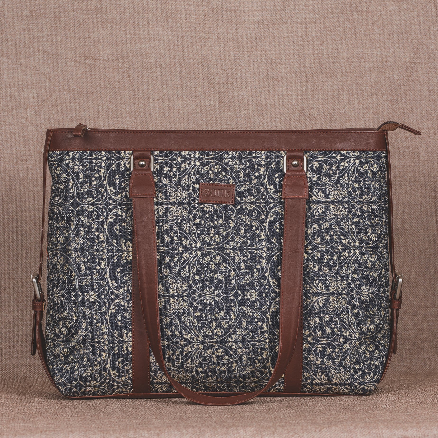 Lattice Lace & Mughal Art Multicolor - Women's Office Bag & Chain Wallet Combo