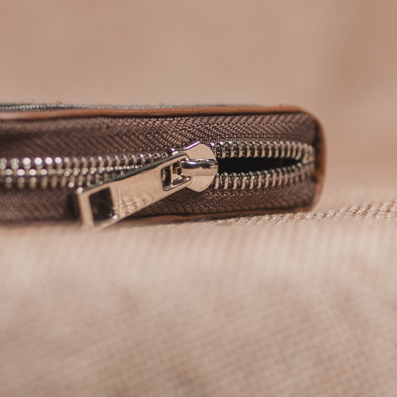 Lattice Lace Classic Zipper Metal Wallet