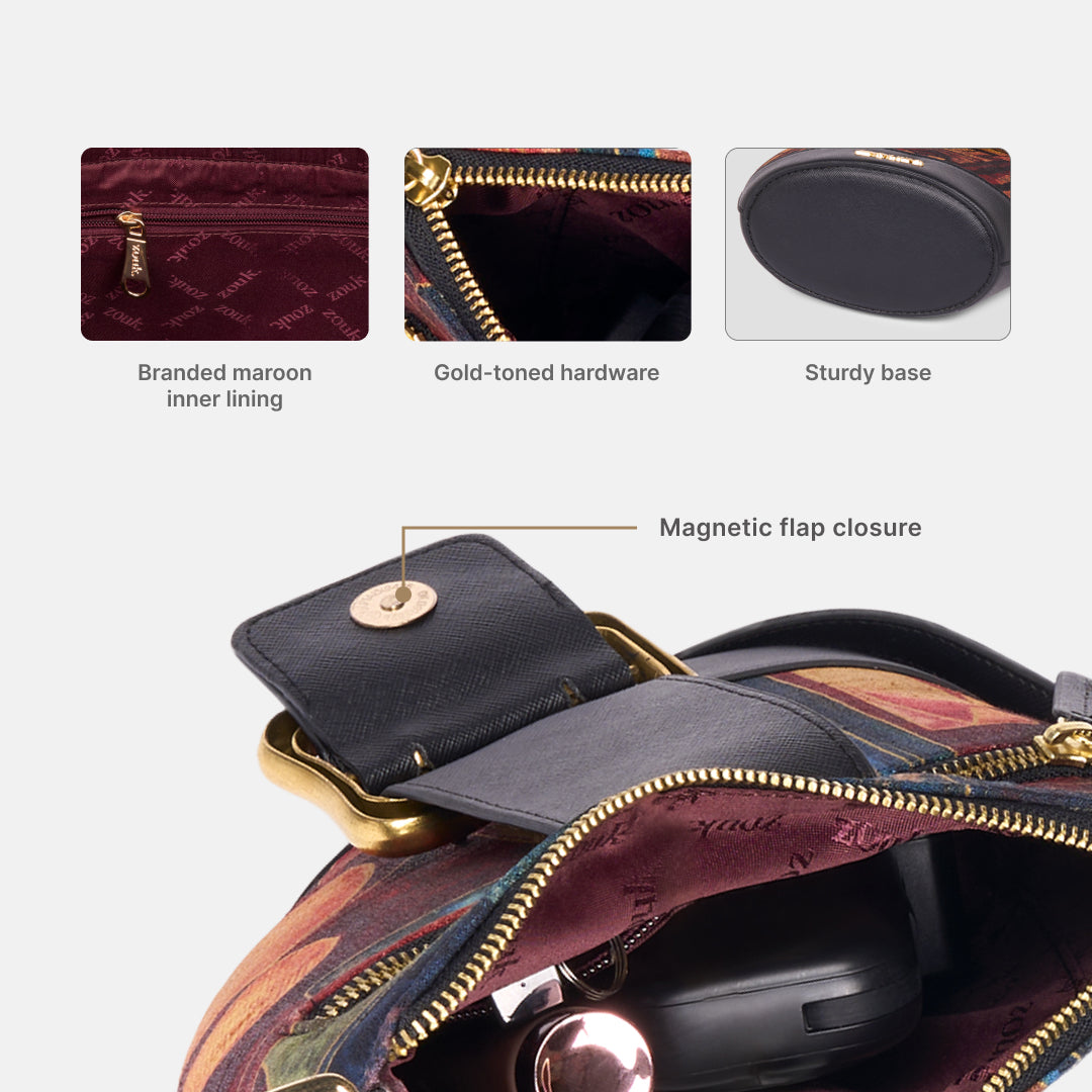 Midas Ardha Sling Bag (Black Saffiano)