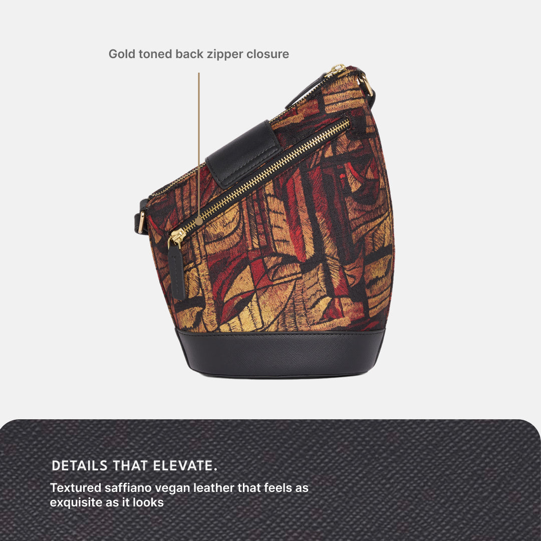 Midas Ardha Sling Bag (Black Saffiano)