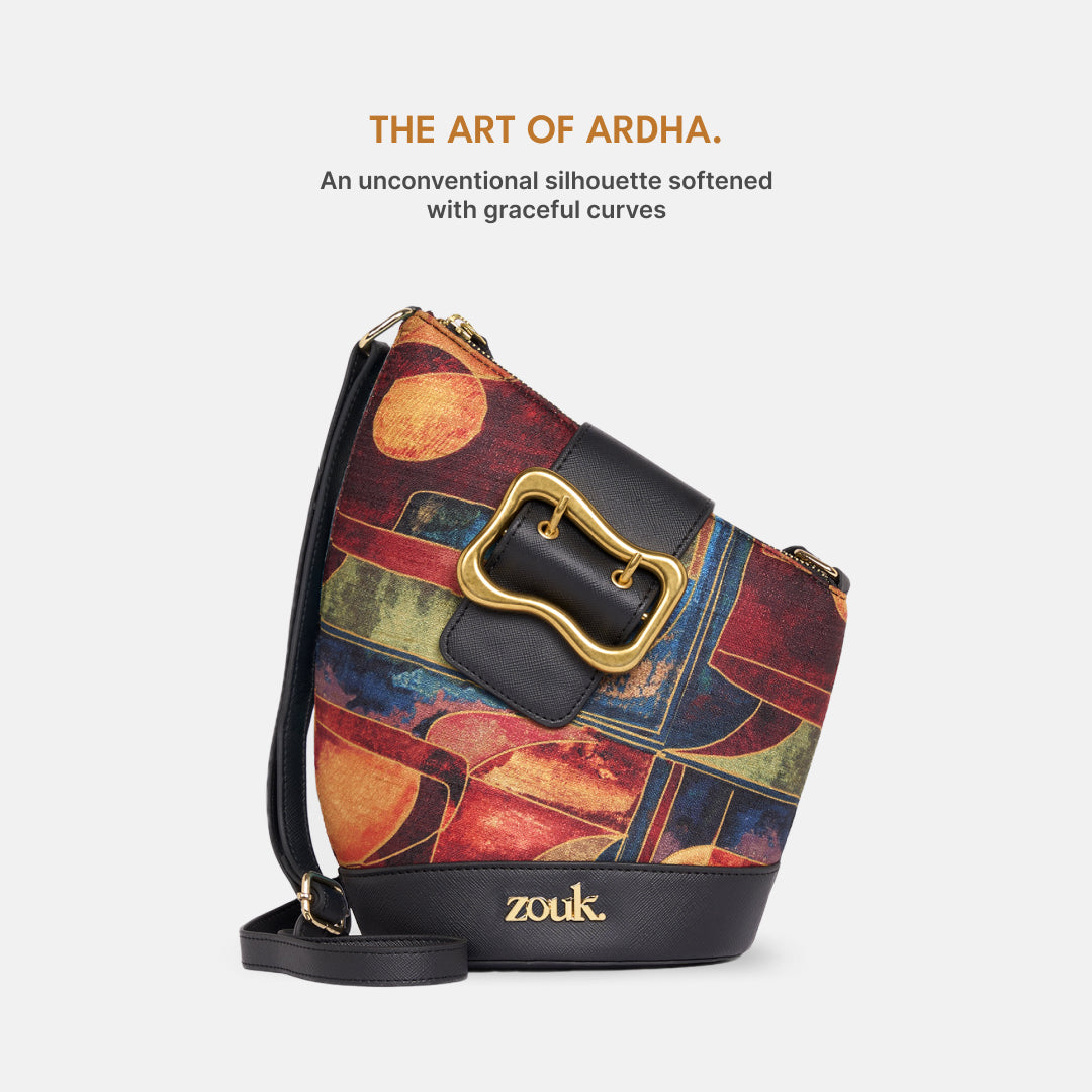 Sapphire Ardha Sling Bag (Black Saffiano)