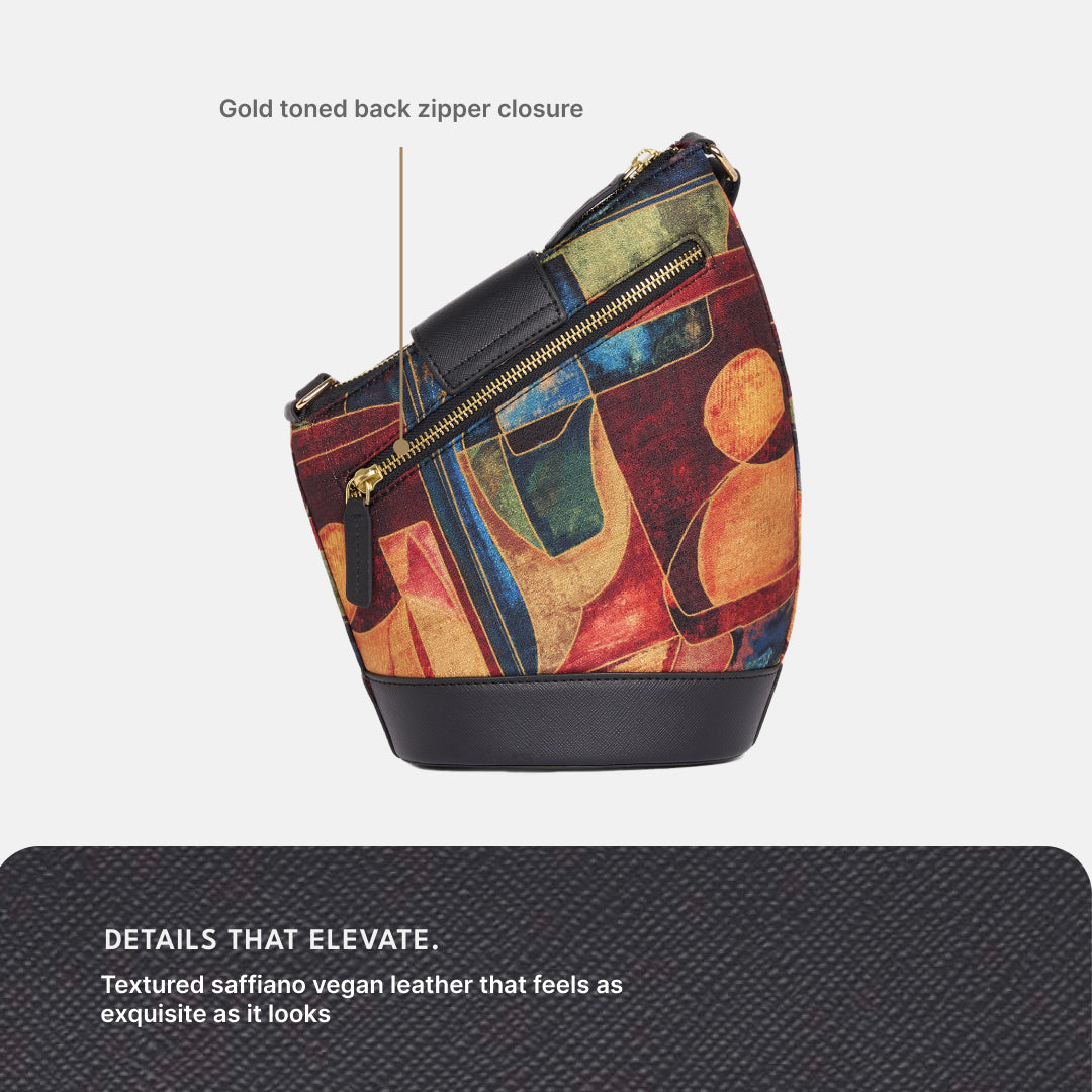 Sapphire Ardha Sling Bag (Black Saffiano)