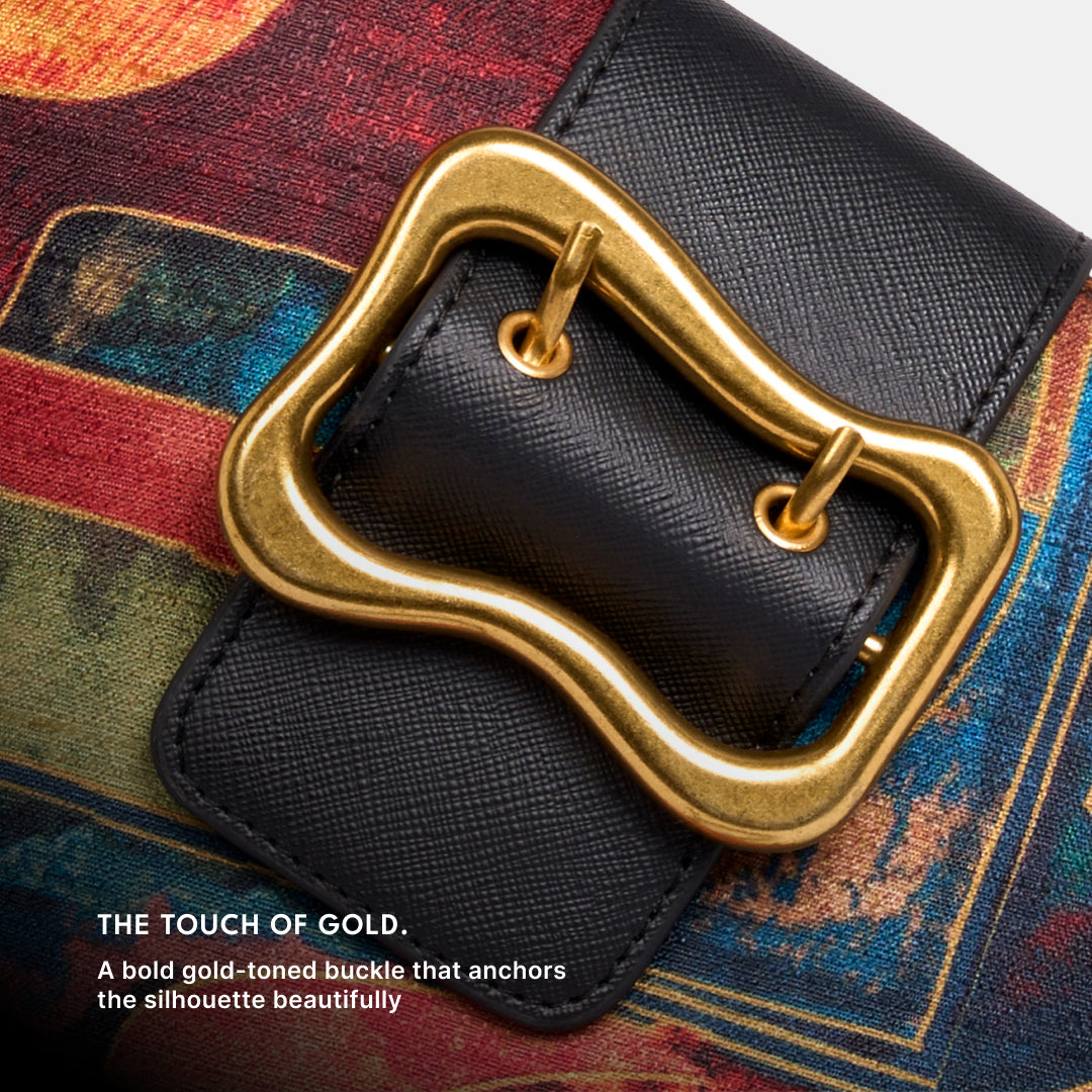 Sapphire Ardha Sling Bag (Black Saffiano)