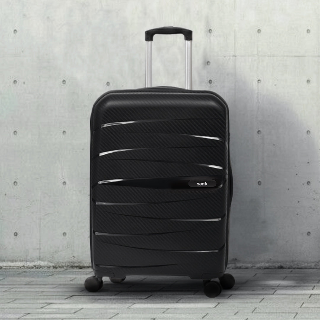 Black Aira Trolley Bag Combo - Set of 3 (Cabin & Medium & Large)