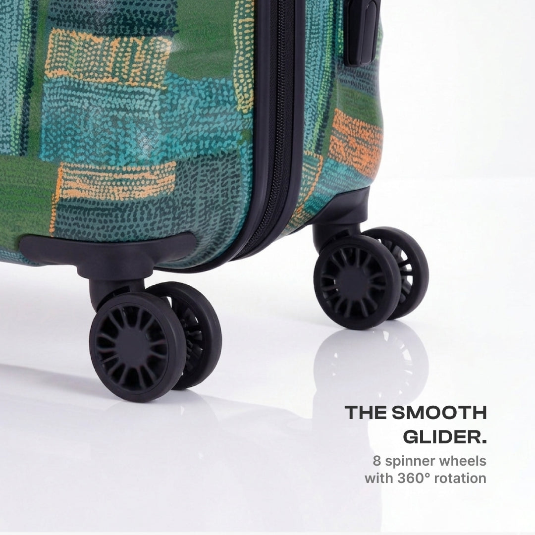 Indus Lattice Green Amorah Trolley Bag (Cabin)