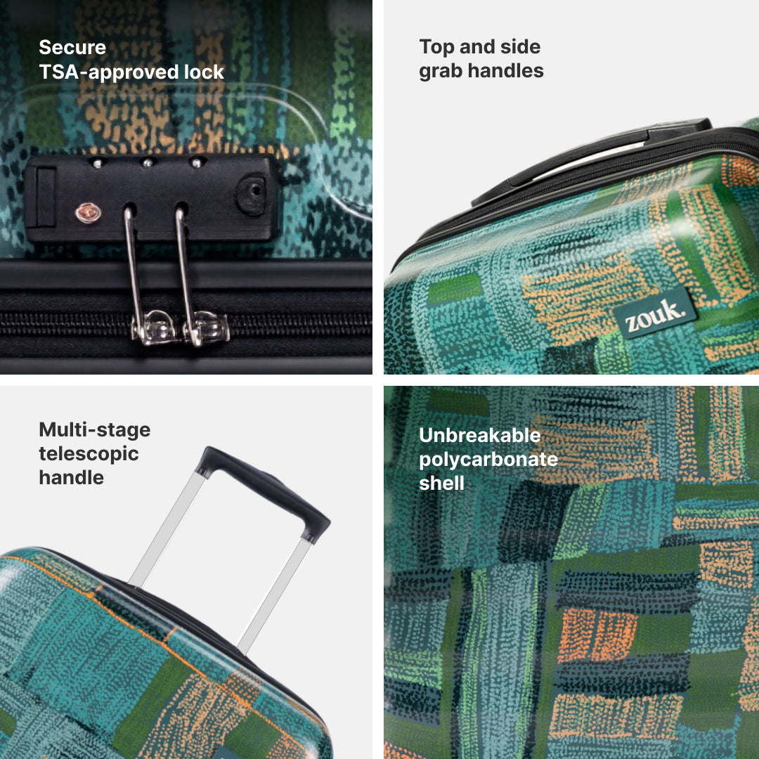 Indus Lattice Green Amorah Trolley Bag