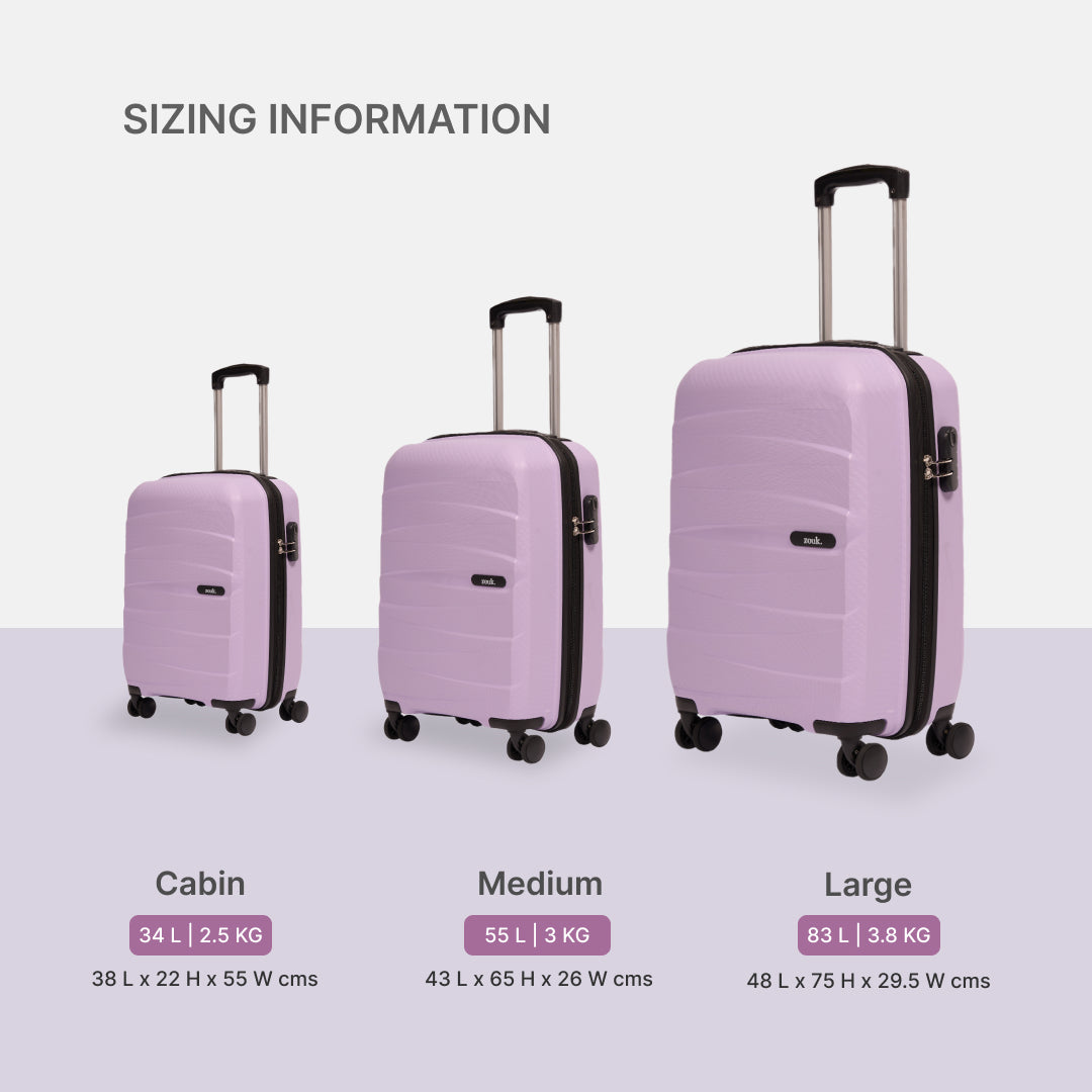 Lilac Aira Trolley Bag Combo (Medium & Large)