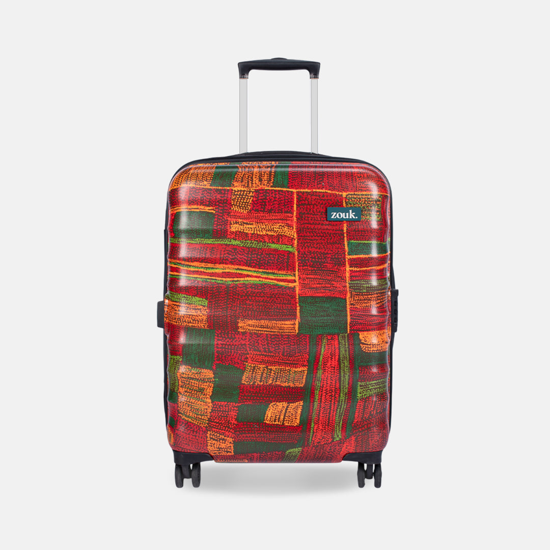 Indus Lattice Red Amorah Trolley Bag