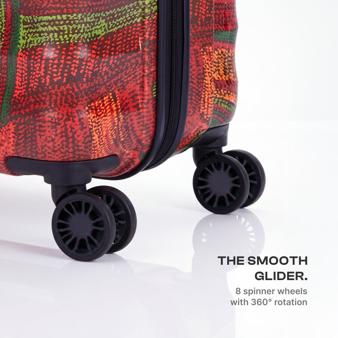 Indus Lattice Red Amorah Trolley Bag