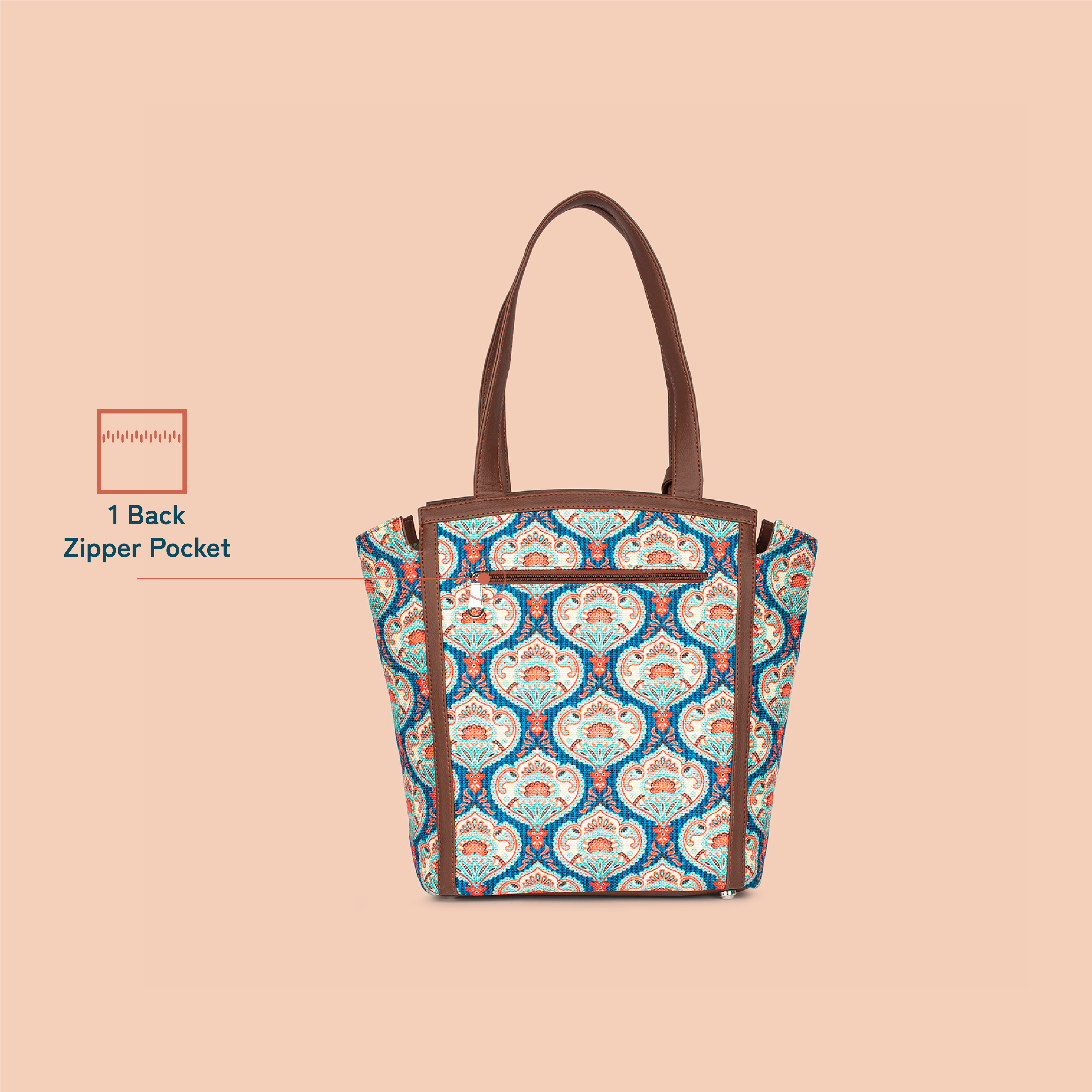 ZIP-Rhea Kapoor Adira Tote Bag - Kovil Blue
