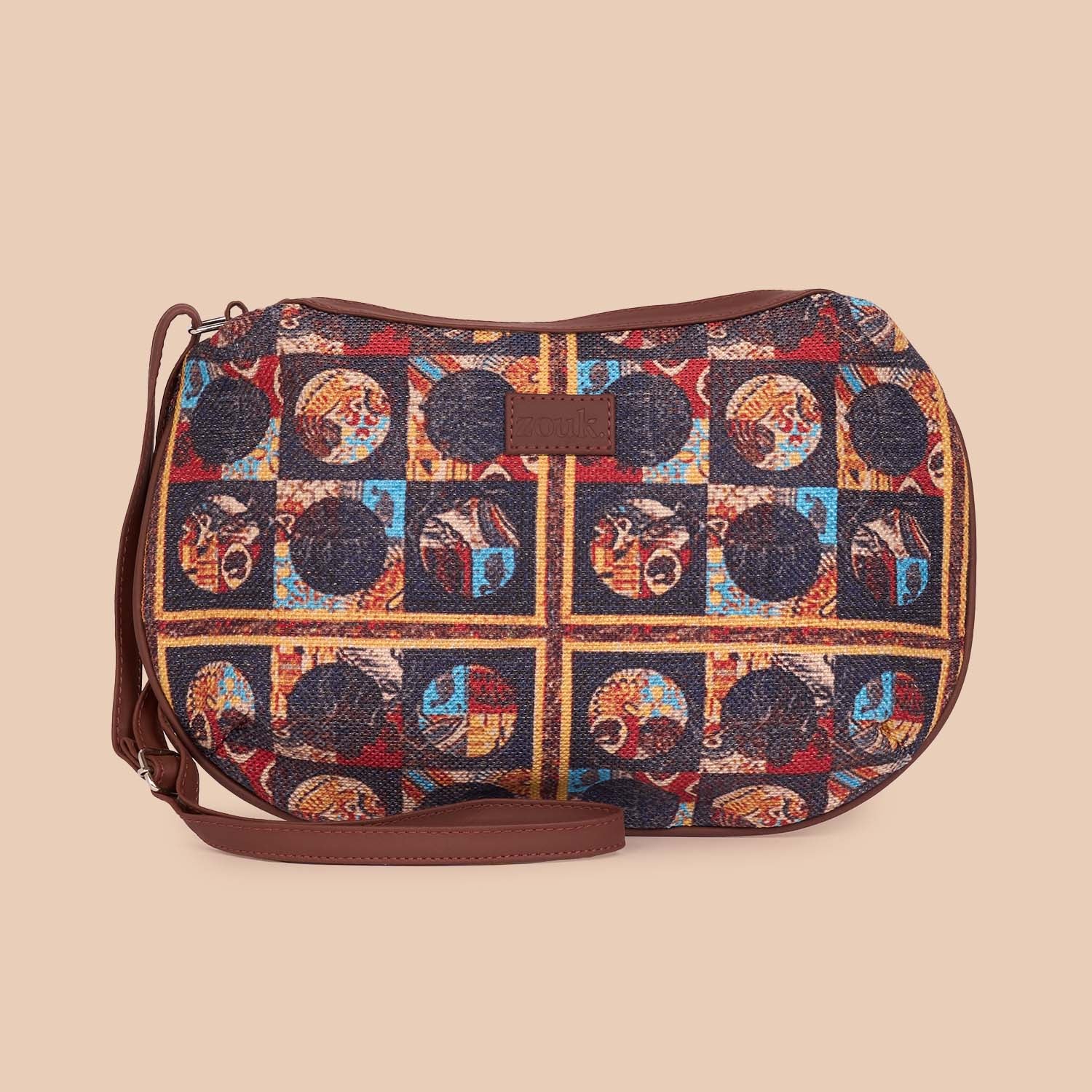 African Art Structured Shoulder Bag