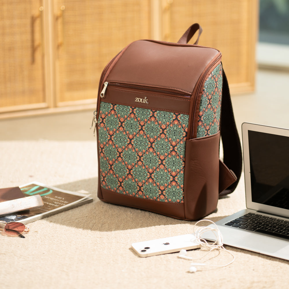 Amalia Laptop Backpack (Brown) - Kolkata Nouveau