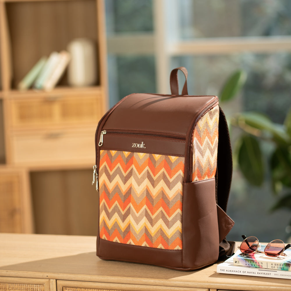 Amalia Laptop Backpack (Brown) - Tidal Wave