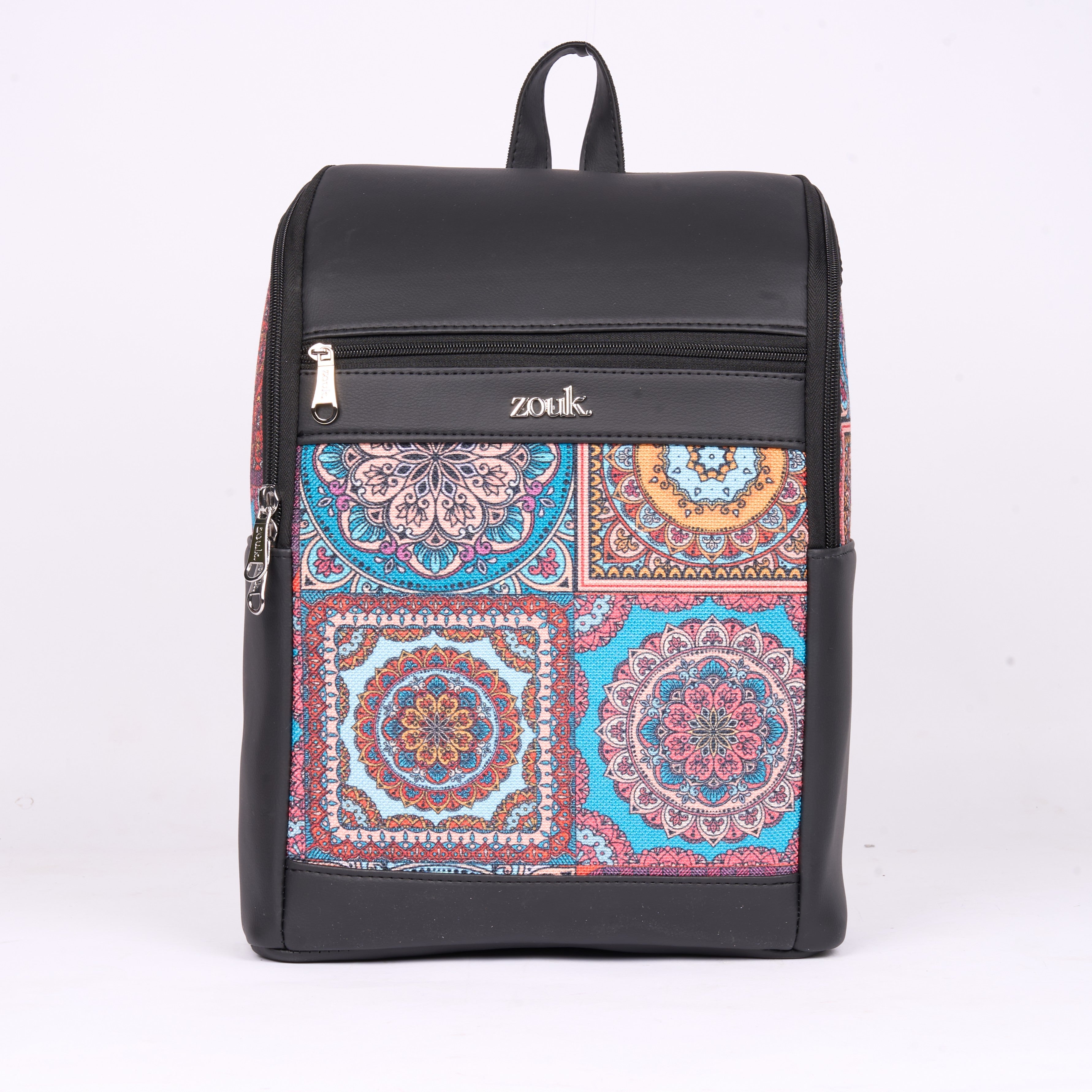 Multicolor Madala Print Amalia Backpack (Black)