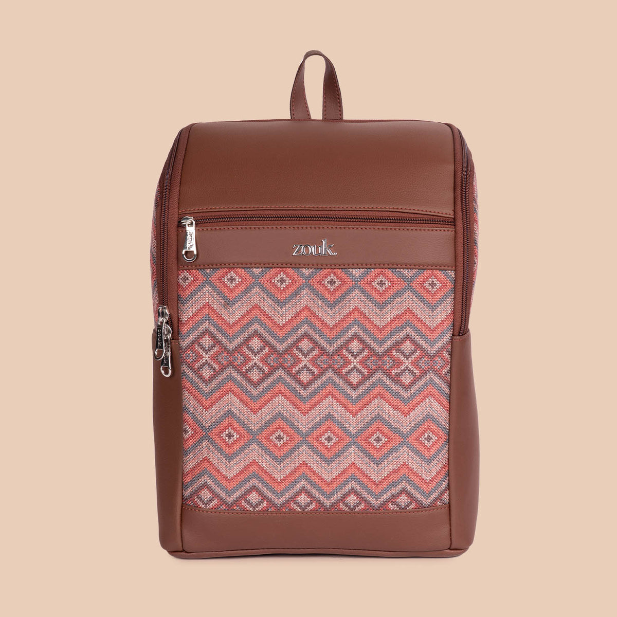 Amalia Laptop Backpack (Brown) - Gwalior Weaves