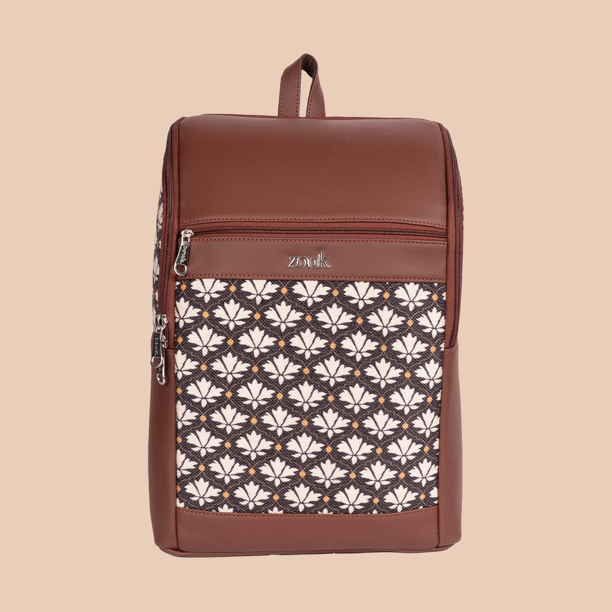 Amalia Laptop Backpack (Brown) - Bidri Kaiser