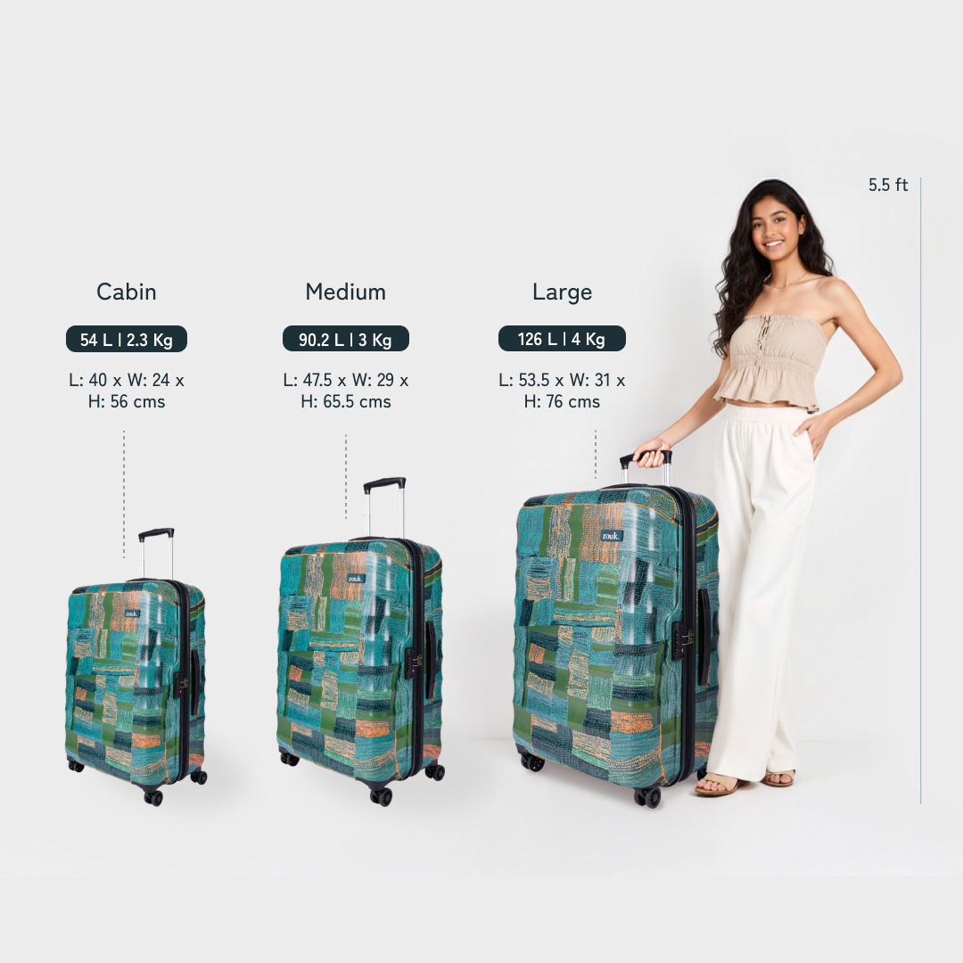 ZIP-Indus Lattice Green Amorah Trolley Bag