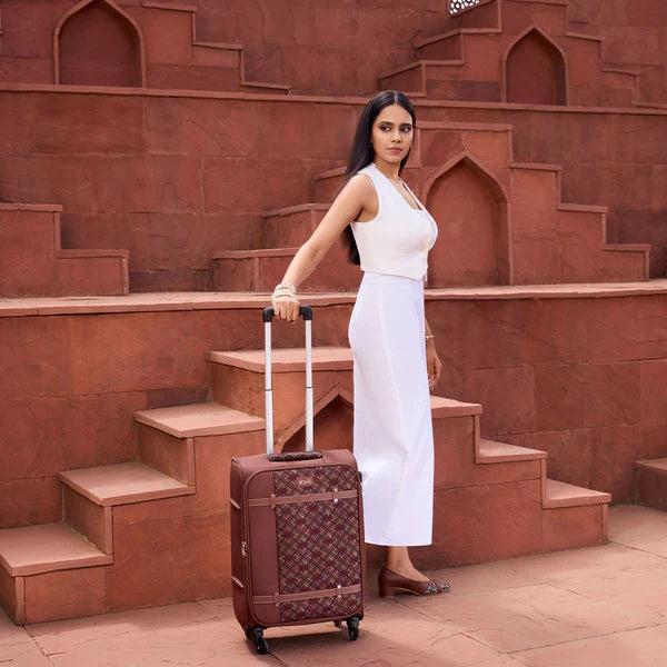 Amritsar Phulkari Saira Trolley Bag (Cabin)