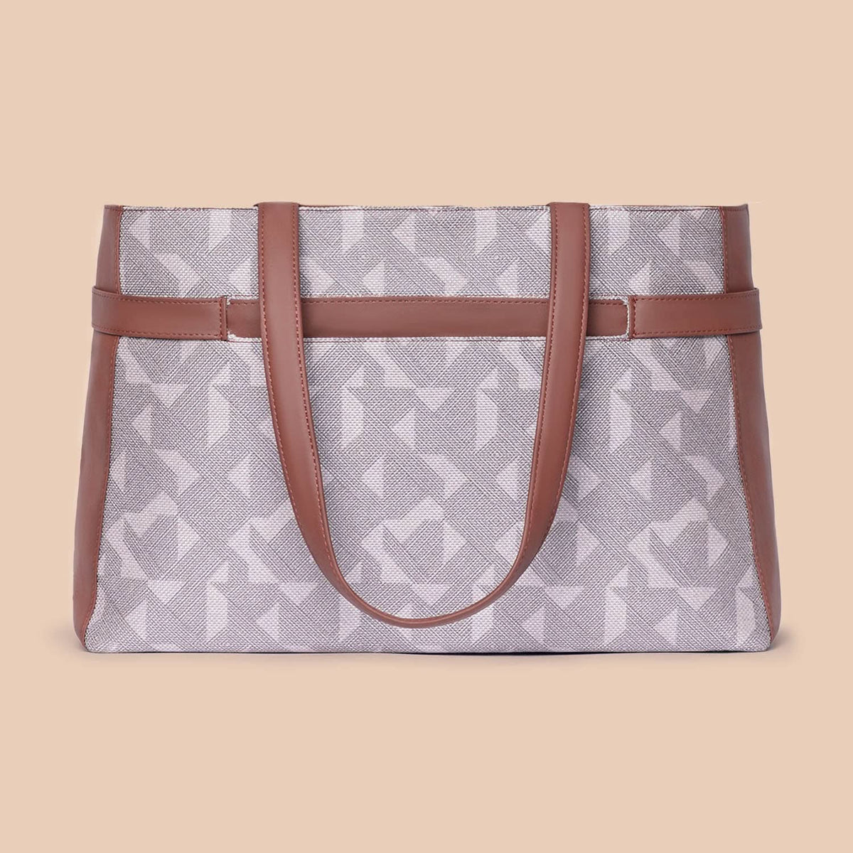 Aravalli Abstract & Kovil Blue - Statement Office Bag & Chain Wallet Combo