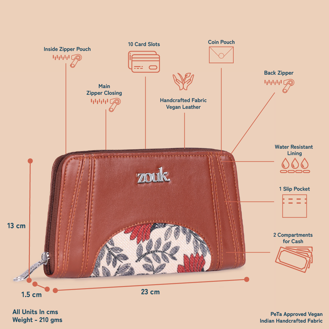 ZIP-Arika Zipper Wallet - Nawabi Couture