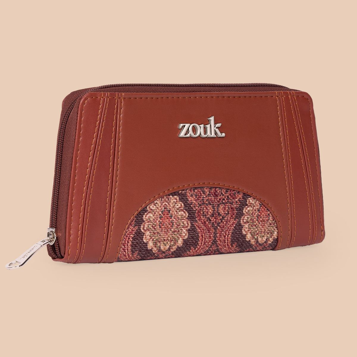 Arika Zipper Wallet - Jodhpur Damask