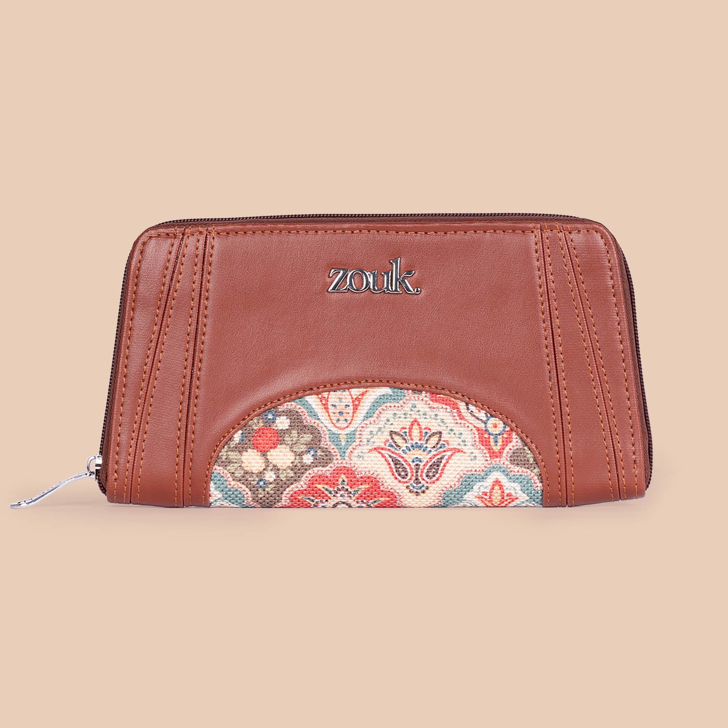 Arika Zipper Wallet - Mughal Art Multicolor