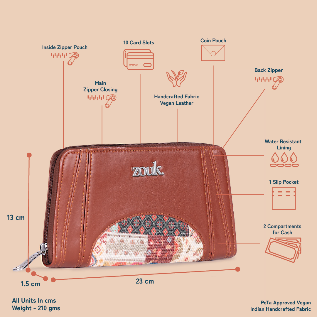 Arika Zipper Wallet - Kutch Gamthi