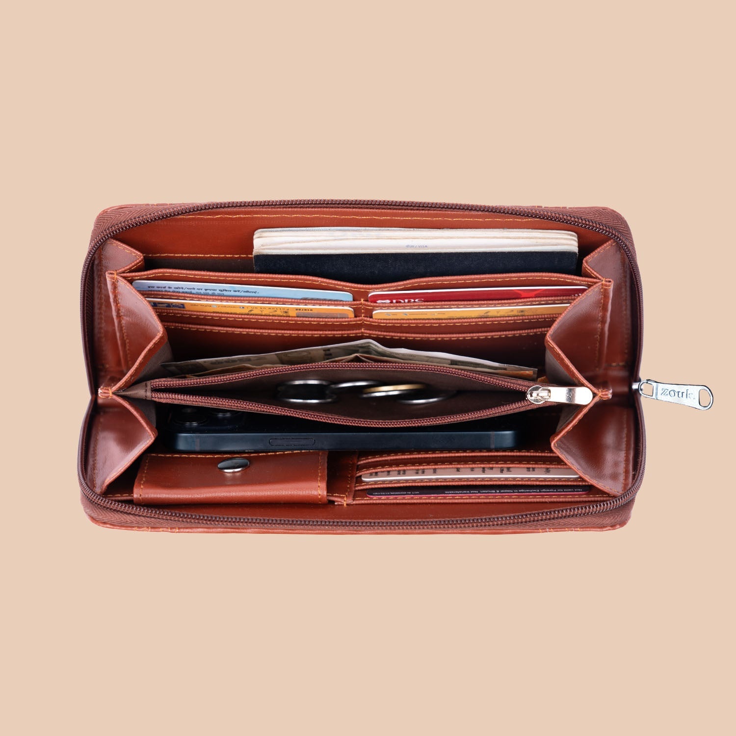 ZIP-Multicolor Mandala Print Classic Zipper Wallet