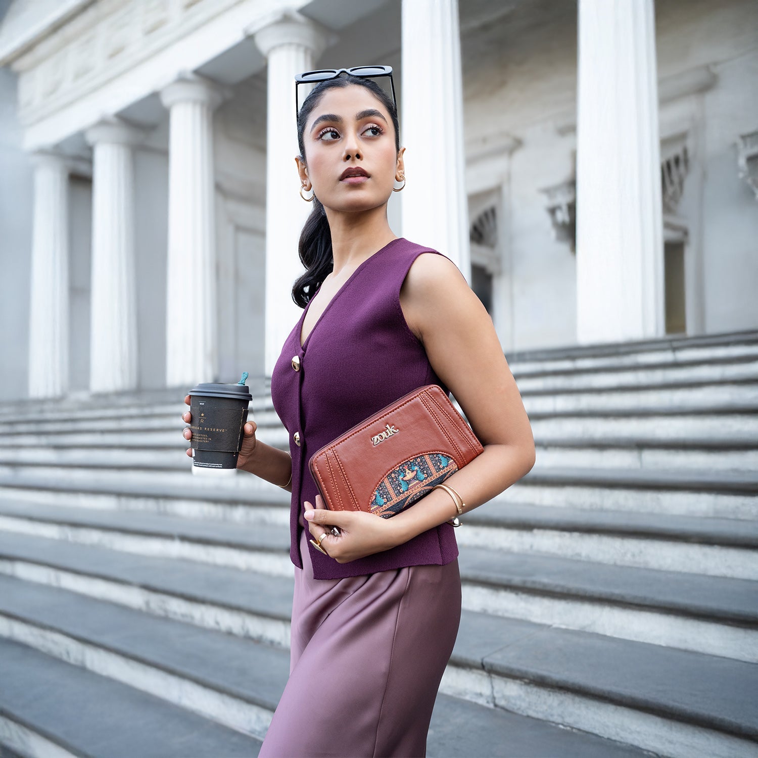 ZIP-Arika Zipper Wallet - Royal Indian Peacock Motif