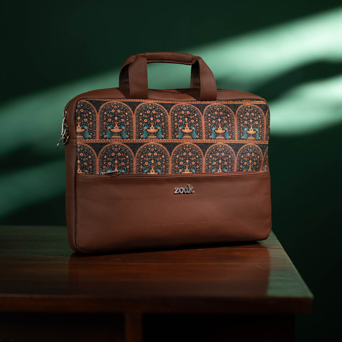 Arin Laptop Bag - Royal Indian Peacock Motif