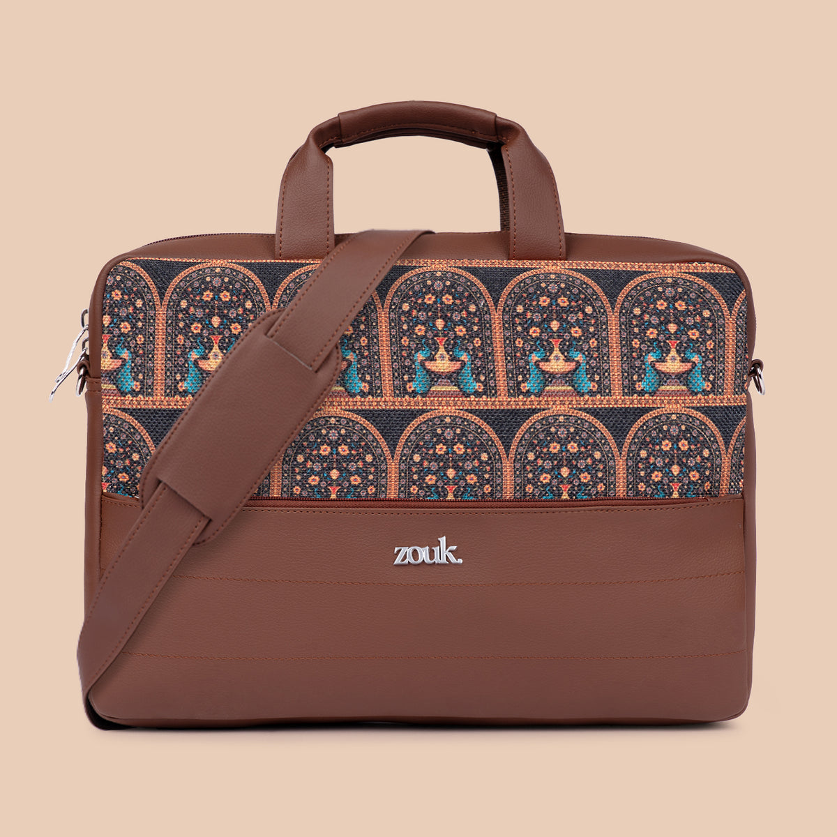 Arin Laptop Bag - Royal Indian Peacock Motif