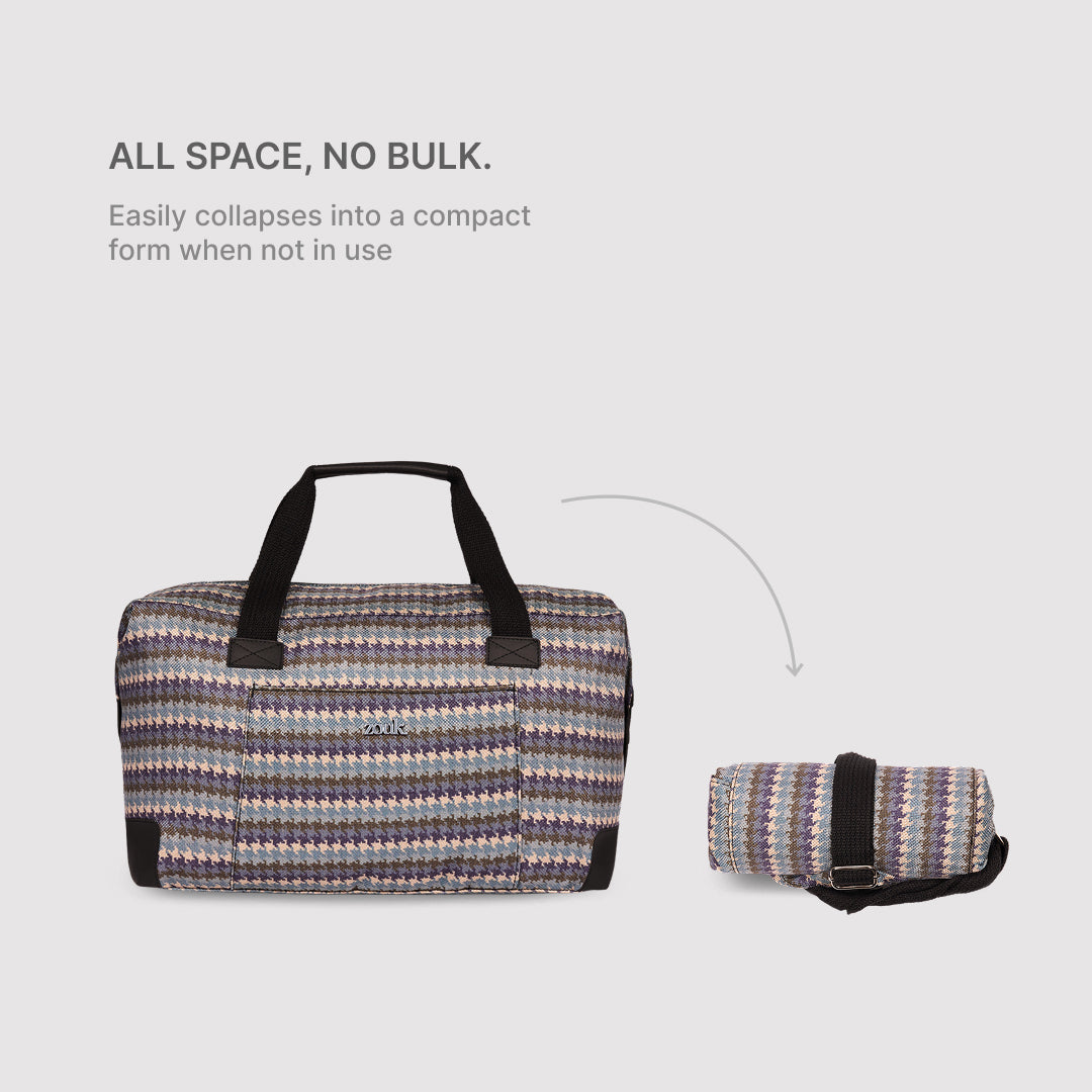 Bombay Houndstooth Collapsible Duffel Bag